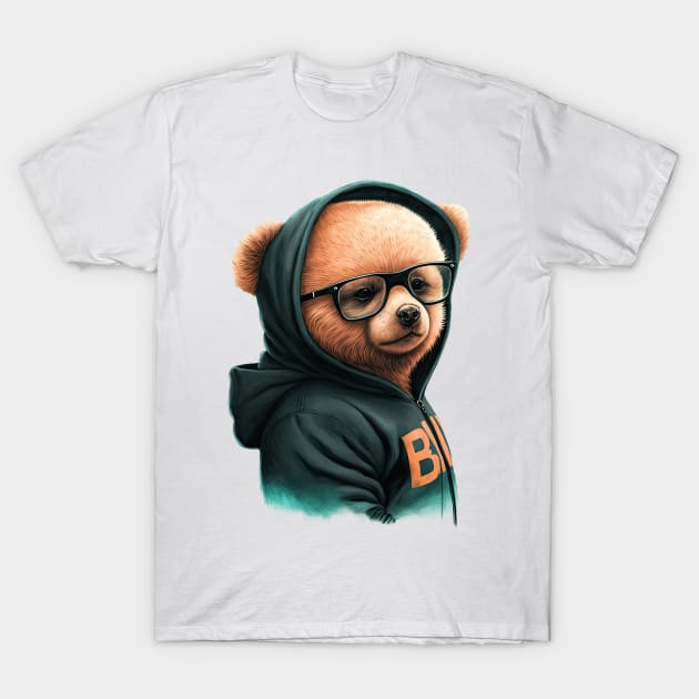 Bear in a hoodie T-Shirt by ksemstudio